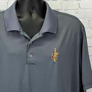 Cleveland Cavaliers Polo Shirt Gray Adidas Golf NBA Short Sleeve Mens 2XL XXL
